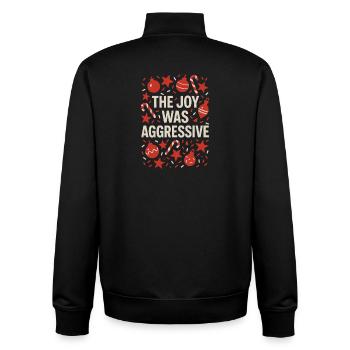 Feiertagskater-post-weihnachtsstimmungs-neujahr - Unisex Organic Zip Sweatshirt von Stanley/Stella - Schwarz - Hinten - AI Model Male 185 light (185cm)
