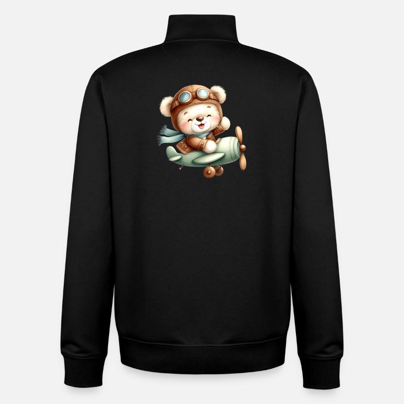 Aviator Teddy - Unisex Organic Zip Sweatshirt by Stanley/Stella - black