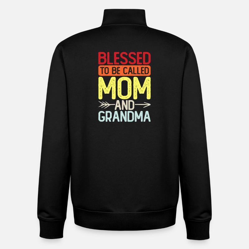 Oma Geschenk Weihnachtsgeschenke Großmutter  - Unisex Organic Zip Sweatshirt von Stanley/Stella - Schwarz