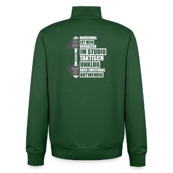 Comportement Musculation Musculation Gym Musculation Musculation - Sweat zippé unisexe en coton bio Stanley/Stella - vert bouteille - Dos - AI Model Male 185 dark (185cm)
