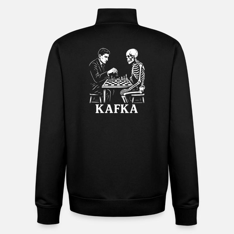 Kafka Skeleton Chess Duel - Unisex Organic Zip Sweatshirt von Stanley/Stella - Schwarz