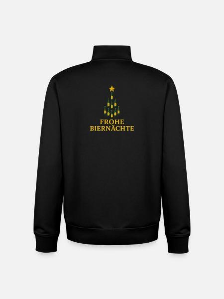 Frohe Biernächte Bier Weihnachtsbaum - Unisex Organic Zip Sweatshirt von Stanley/Stella - Schwarz