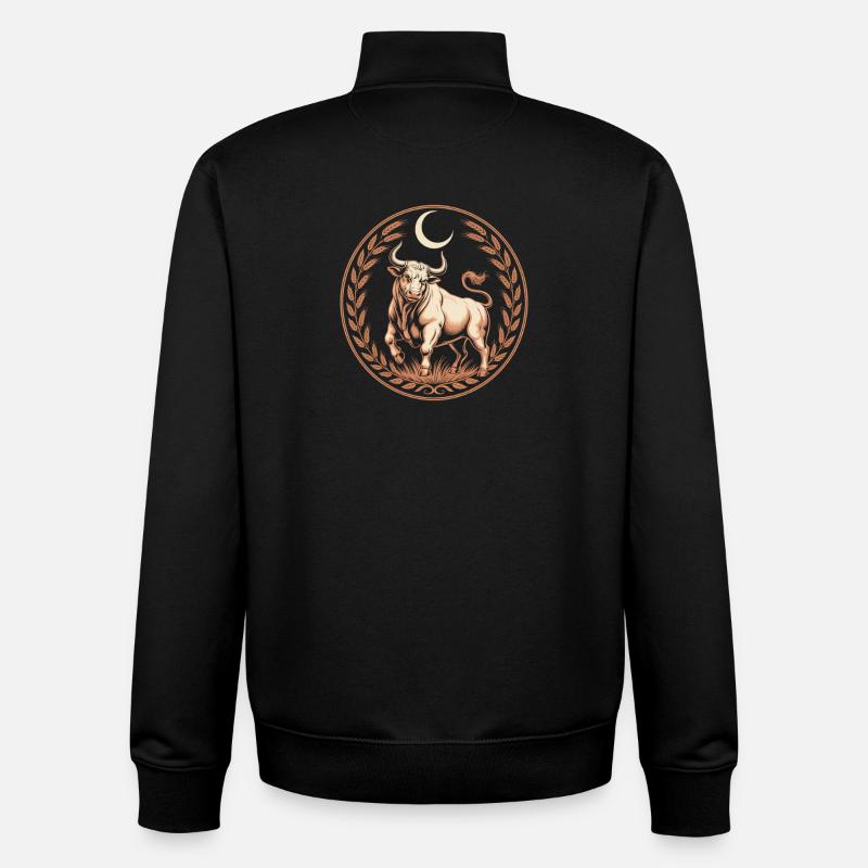 Stier Sternzeichen Mond Lorbeer Kräftiger Taurus - Unisex Organic Zip Sweatshirt von Stanley/Stella - Schwarz