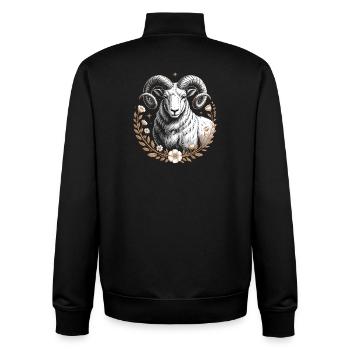 Widder Sternzeichen Mit Blumen Und Sternen - Unisex Organic Zip Sweatshirt von Stanley/Stella - Schwarz - Hinten - AI Model Male 185 light (185cm)