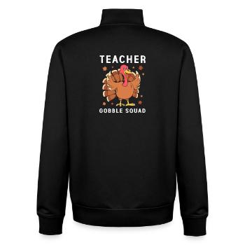 Thanksgiving Teacher Teacher - Unisex Organic Zip Sweatshirt by Stanley/Stella - black - Back - AI Model Male 185 light (185cm)