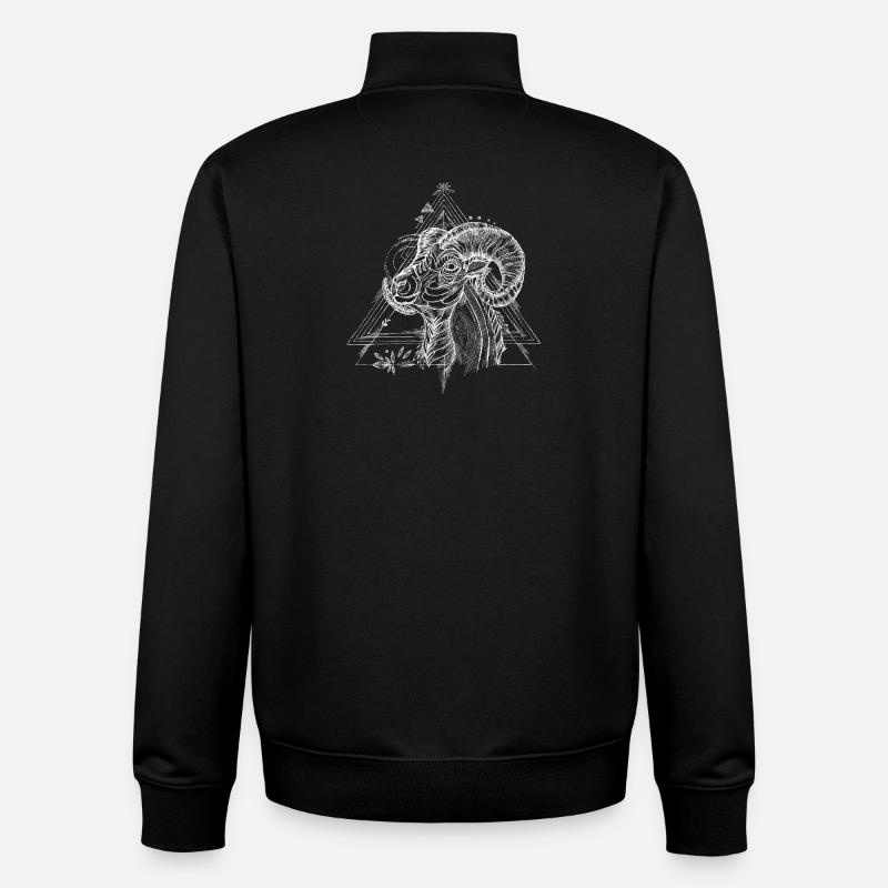 Bélier Ram - Zodiac - Sweat zippé unisexe en coton bio Stanley/Stella - noir