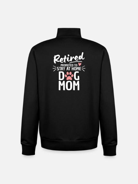 Retired Dog Mom Retirement - Unisex Organic Zip Sweatshirt by Stanley/Stella - black