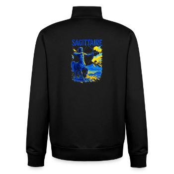 Sagittarius Star Sign - Astrology - Unisex Organic Zip Sweatshirt by Stanley/Stella - black - Back - AI Model Male 185 light (185cm)