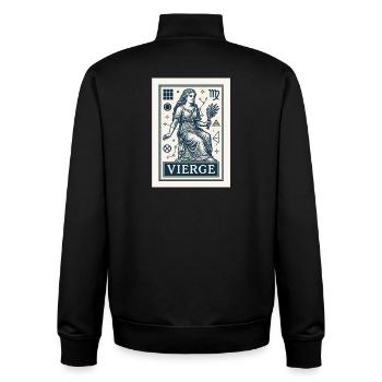 Signe astrologique de la Vierge - Astrologie - Sweat zippé unisexe en coton bio Stanley/Stella - noir - Dos - AI Model Male 185 light (185cm)