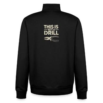 Dies ist kein Drill - Funny Tools T-Shirt - Unisex Organic Zip Sweatshirt von Stanley/Stella - Schwarz - Hinten - AI Model Male 185 light (185cm)