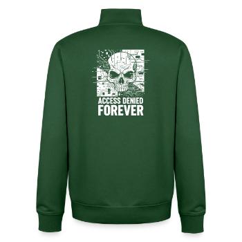 L’accès au crâne est refusé à jamais - Sweat zippé unisexe en coton bio Stanley/Stella - vert bouteille - Dos - AI Model Male 185 dark (185cm)
