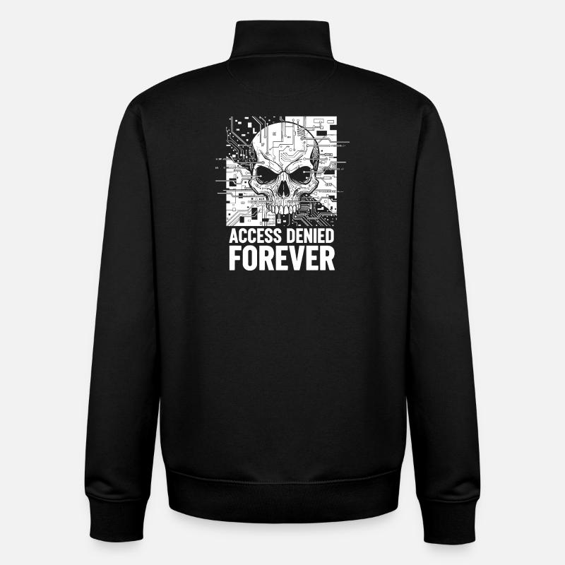Skull Access Denied Forever - Unisex Organic Zip Sweatshirt by Stanley/Stella - black