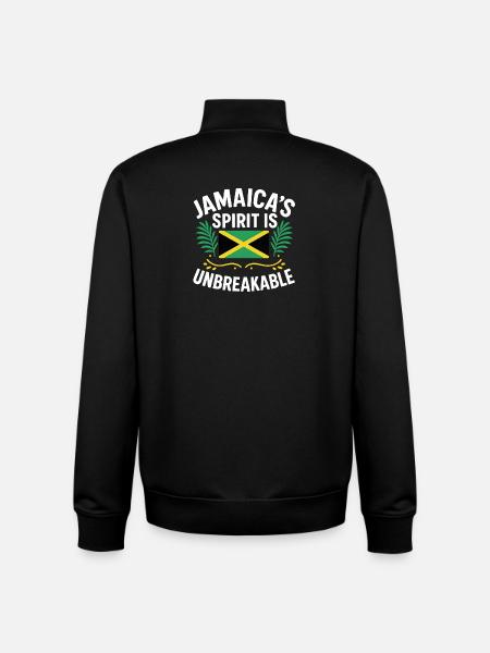 Jamaica's Spirit Unbreakable, Jamaica  - Unisex Organic Zip Sweatshirt by Stanley/Stella - black