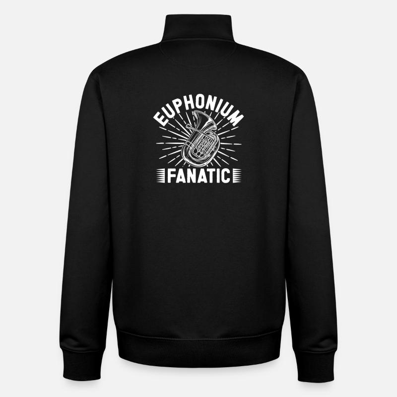 Baritone Player Fanatic Euphonium - Unisex Organic Zip Sweatshirt by Stanley/Stella - black