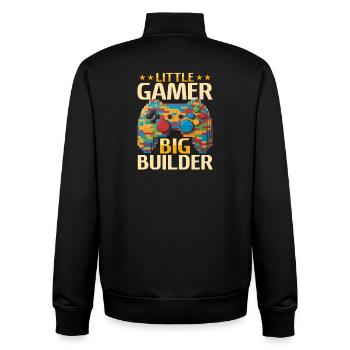 Building Blocks Gamer Gaming Brick Builder - Unisex Organic Zip Sweatshirt by Stanley/Stella - black - Back - AI Model Male 185 light (185cm)