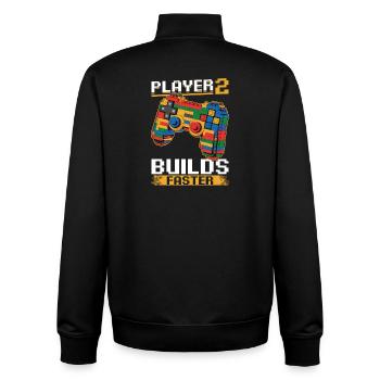 Building Blocks Gamer Gaming Brick Builder - Unisex Organic Zip Sweatshirt by Stanley/Stella - black - Back - AI Model Male 185 light (185cm)