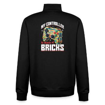 Building Blocks Gamer Gaming Brick Builder - Unisex Organic Zip Sweatshirt by Stanley/Stella - black - Back - AI Model Male 185 light (185cm)