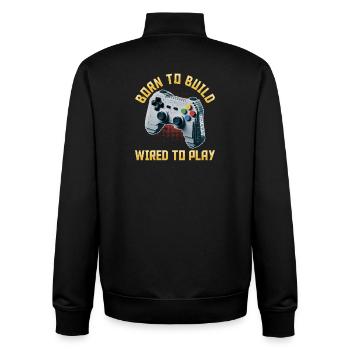 Building Blocks Gamer Gaming Brick Builder - Unisex Organic Zip Sweatshirt by Stanley/Stella - black - Back - AI Model Male 185 light (185cm)