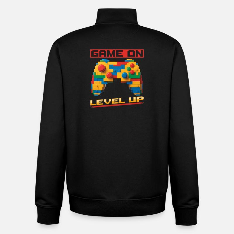 Building Blocks Gamer Gaming Brick Builder - Unisex Organic Zip Sweatshirt von Stanley/Stella - Schwarz