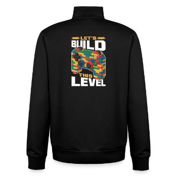 Building Blocks Gamer Gaming Brick Builder - Unisex Organic Zip Sweatshirt by Stanley/Stella - black - Back - AI Model Male 185 light (185cm)