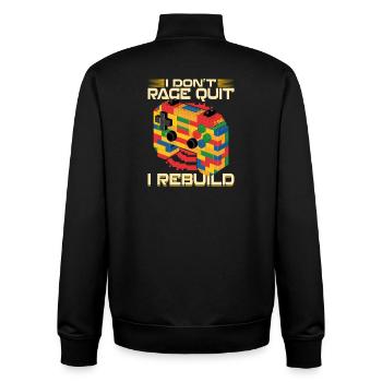 Building Blocks Gamer Gaming Brick Builder - Unisex Organic Zip Sweatshirt by Stanley/Stella - black - Back - AI Model Male 185 light (185cm)