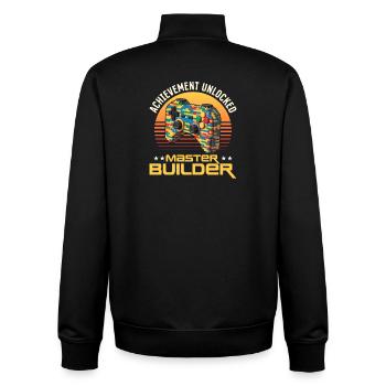 Building Blocks Gamer Gaming Brick Builder - Unisex Organic Zip Sweatshirt by Stanley/Stella - black - Back - AI Model Male 185 light (185cm)