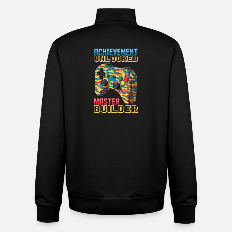 Building Blocks Gamer Gaming Brick Builder - Unisex Organic Zip Sweatshirt von Stanley/Stella - Schwarz