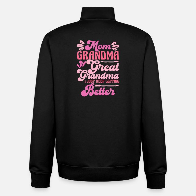 Oma Mama Geschenk Weihnachtsgeschenke Großmutter  - Unisex Organic Zip Sweatshirt von Stanley/Stella - Schwarz