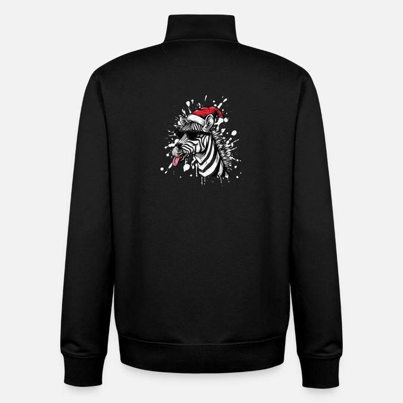 Zebra Weihnachten Lustig - Unisex Organic Zip Sweatshirt von Stanley/Stella - Schwarz