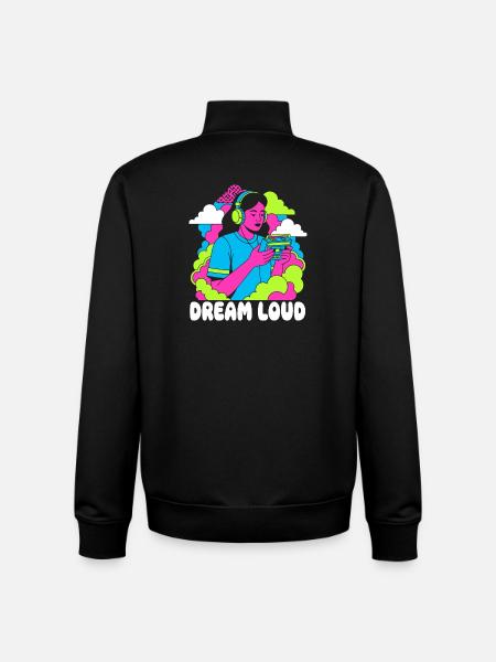 Dream Loud Neon Pop - Unisex Organic Zip Sweatshirt by Stanley/Stella - black