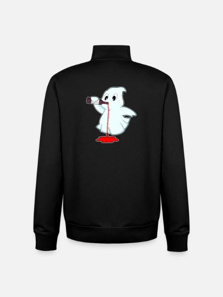 Geist Flasche Rotwein - Unisex Organic Zip Sweatshirt von Stanley/Stella - Schwarz
