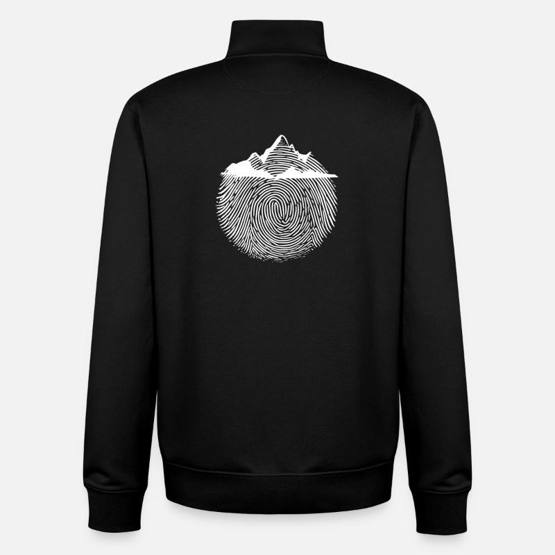Mountain Climber Design Hiking - Unisex Organic Zip Sweatshirt by Stanley/Stella - black