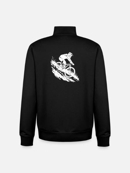 Energetic Mountainbike Art Cycling - Unisex Organic Zip Sweatshirt by Stanley/Stella - black