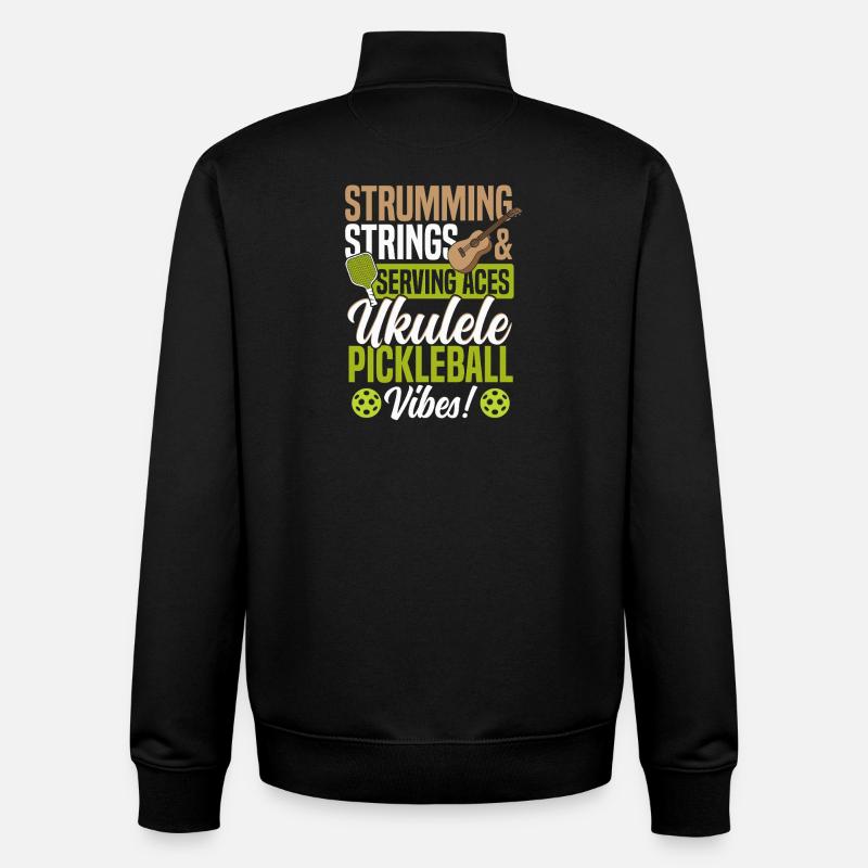 Hawaii Guitare Ukemusic Pickleball Ukulele - Sweat zippé unisexe en coton bio Stanley/Stella - noir