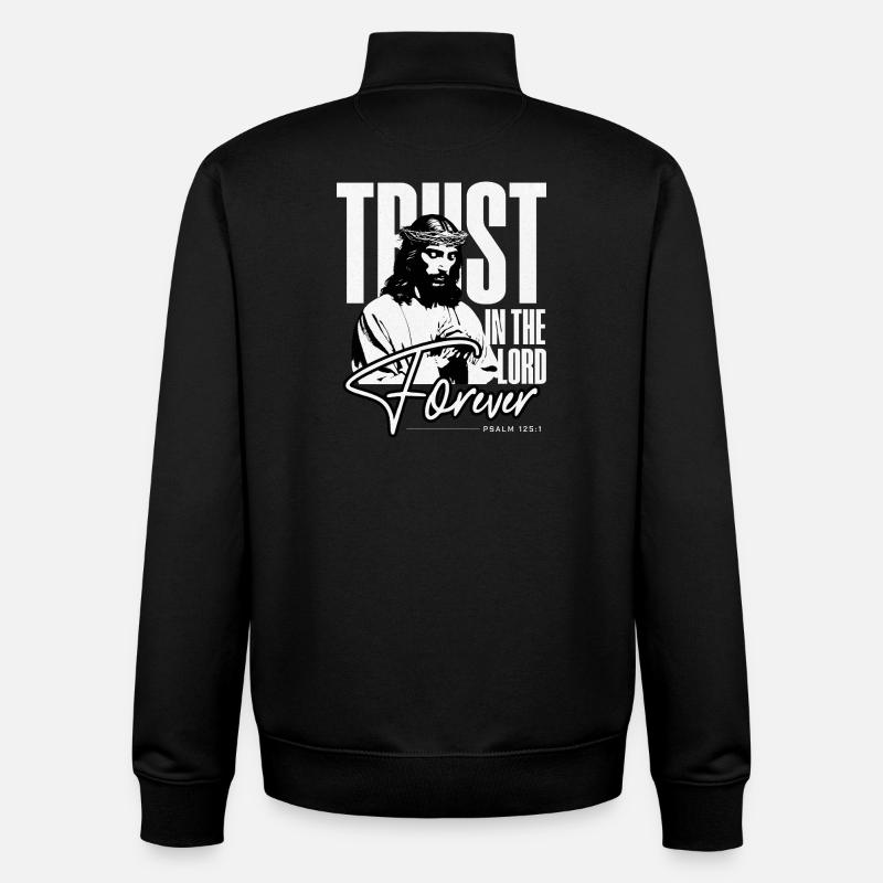 Vertraue ewig auf den Herrn - Unisex Organic Zip Sweatshirt von Stanley/Stella - Schwarz