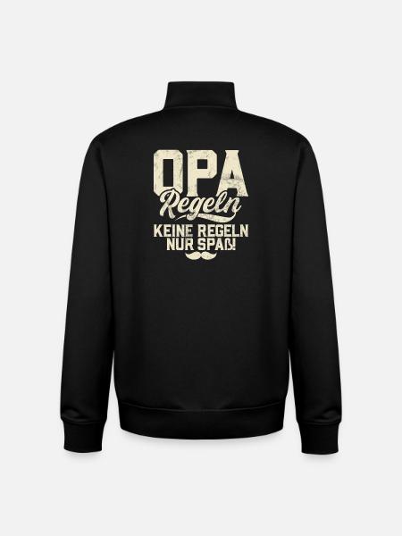 Grandpa rules: No rules, just fun - Unisex Organic Zip Sweatshirt by Stanley/Stella - black