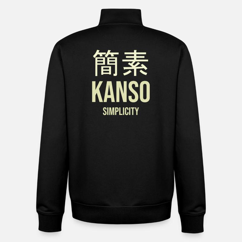 Kanji Simplicity Streamlined - Unisex Organic Zip Sweatshirt by Stanley/Stella - black