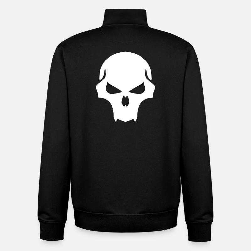 Shadowskull Silhouette - Sweat zippé unisexe en coton bio Stanley/Stella - noir