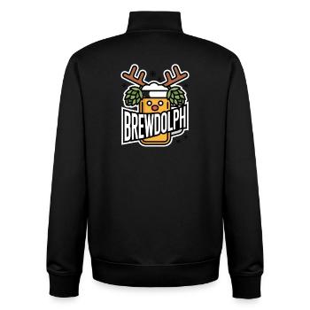 Brewdolph Rentier Bier Weihnachtswitz - Unisex Organic Zip Sweatshirt von Stanley/Stella - Schwarz - Hinten - AI Model Male 185 light (185cm)
