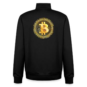 Bague en or Bitcoin - Sweat zippé unisexe en coton bio Stanley/Stella - noir - Dos - AI Model Male 185 light (185cm)
