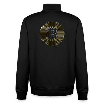 Bitcoin jaune - Sweat zippé unisexe en coton bio Stanley/Stella - noir - Dos - AI Model Male 185 light (185cm)