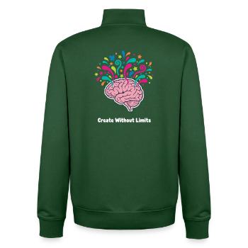 Gedankenfarben Hirn Explosion - Unisex Organic Zip Sweatshirt von Stanley/Stella - Flaschengrün - Hinten - AI Model Male 185 dark (185cm)