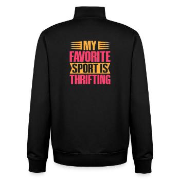 Thrift Shopper My Favorite Sport Thrift Store - Unisex Organic Zip Sweatshirt von Stanley/Stella - Schwarz - Hinten - AI Model Male 185 light (185cm)