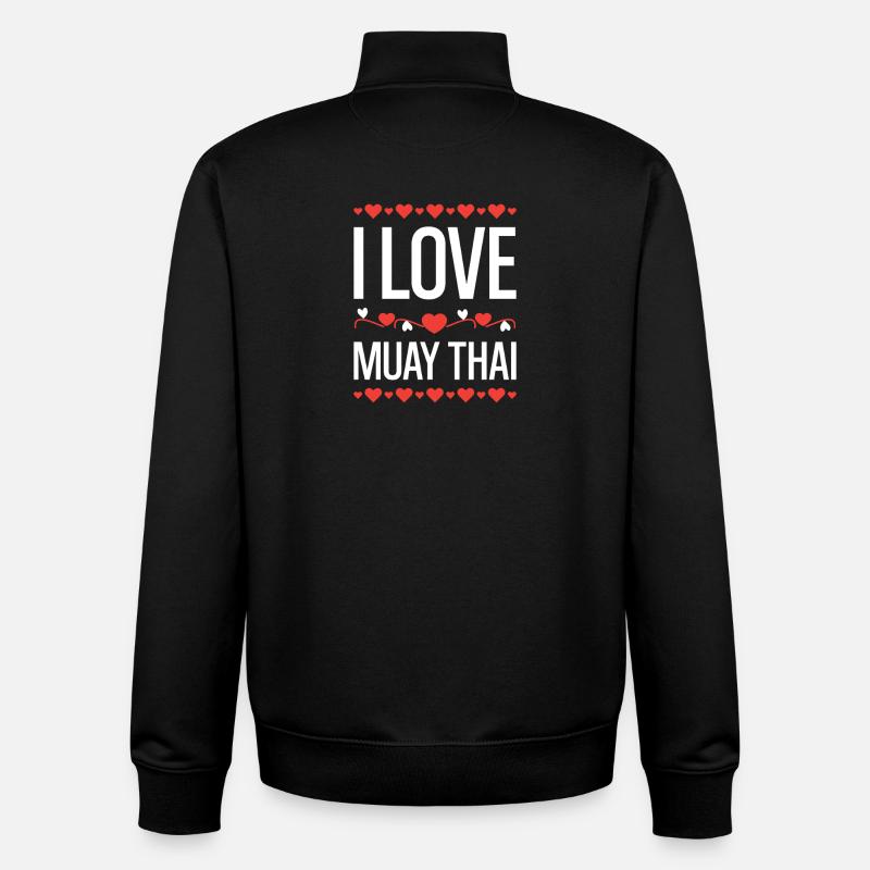 J’adore le Muay Thai - Sweat zippé unisexe en coton bio Stanley/Stella - noir