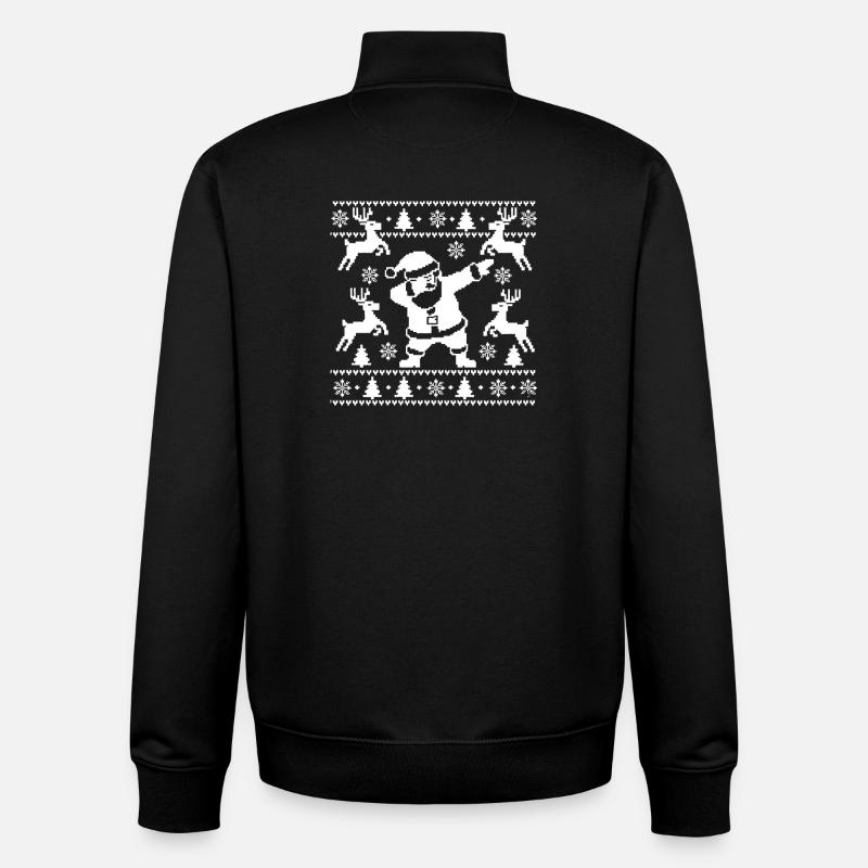 Dabbing Noël Homme Noël - Sweat zippé unisexe en coton bio Stanley/Stella - noir