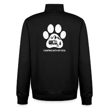 Camping mit meinem Hund - Unisex Organic Zip Sweatshirt von Stanley/Stella - Schwarz - Hinten - AI Model Male 185 light (185cm)