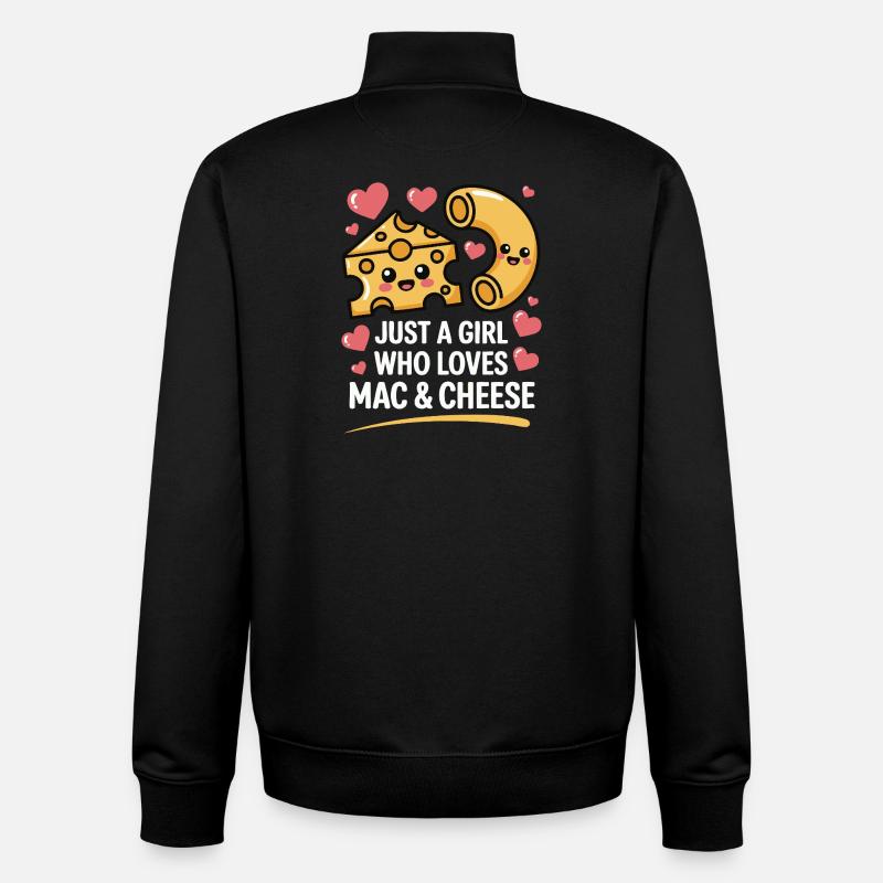 Mac & Cheese Lover - Kawaii Design - Unisex Organic Zip Sweatshirt by Stanley/Stella - black