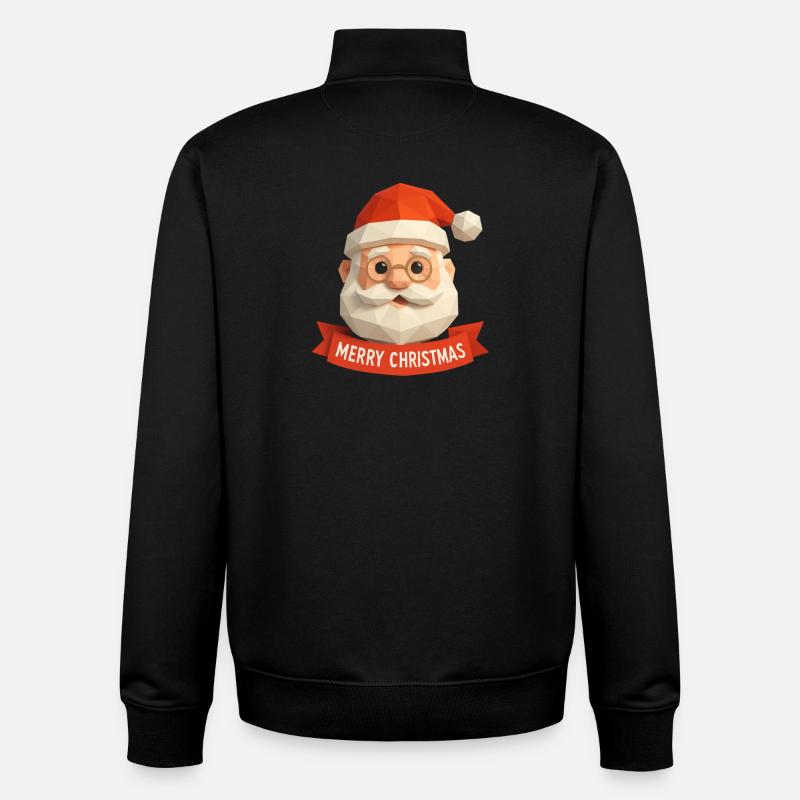 Polygon Père Noël – Joyeux Noël moderne - Sweat zippé unisexe en coton bio Stanley/Stella - noir