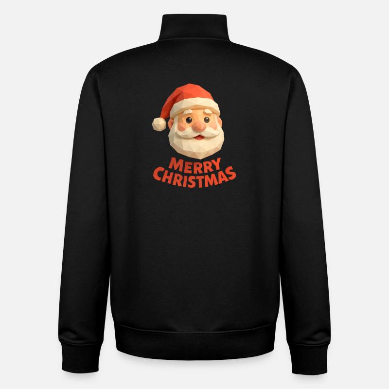 Polygon Père Noël – Joyeux Noël moderne - Sweat zippé unisexe en coton bio Stanley/Stella - noir