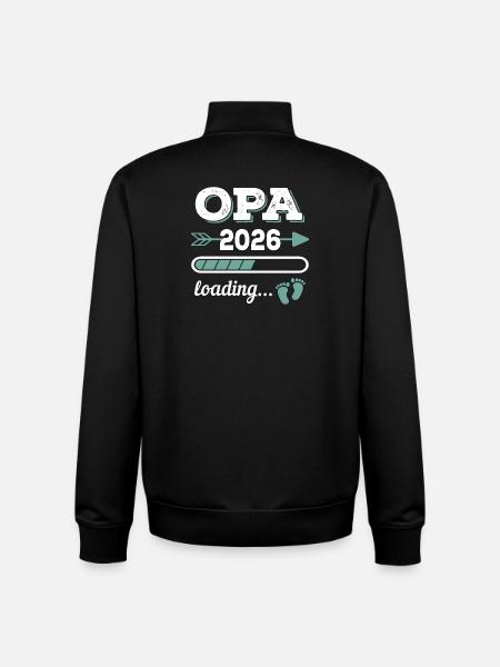 Opa 2026 Loading Werdender Großater Geschenkidee - Unisex Organic Zip Sweatshirt von Stanley/Stella - Schwarz